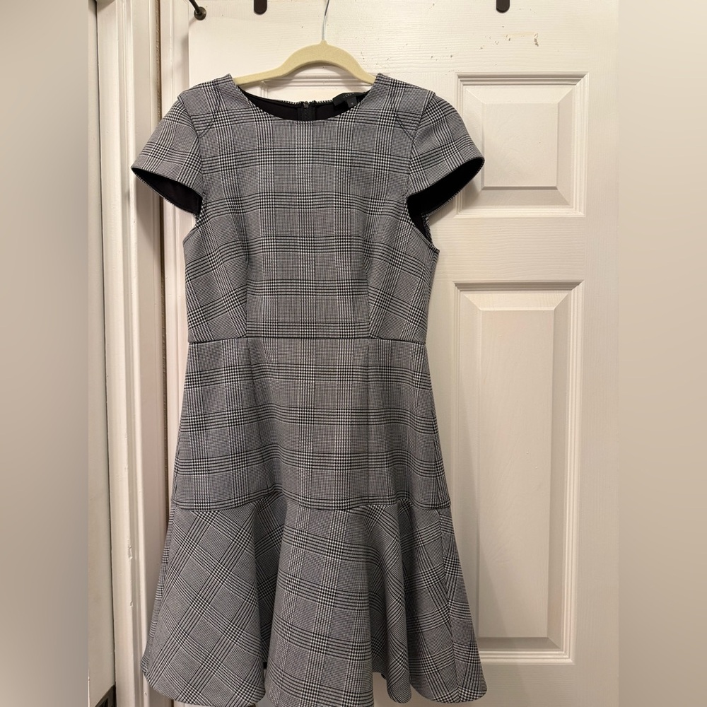 J Crew NWOT Elegant Gray Plaid Dress